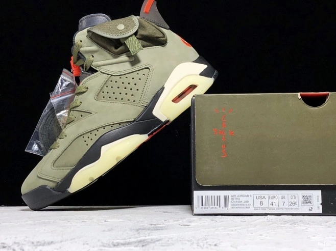 Bmlin Shoes Air Olive Jordan Travis 6 CN1084-200 Scott Medium x 0818